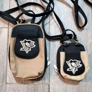2 Pittsburgh Penguins NHL PursePlus Cell Phone ID Purse And Crossbody Wallet